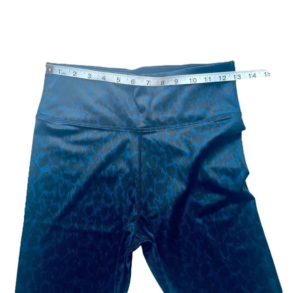 H Halston Studio yoga pants abstract leopard classic navy HSWS2160005 size S - Picture 11 of 14